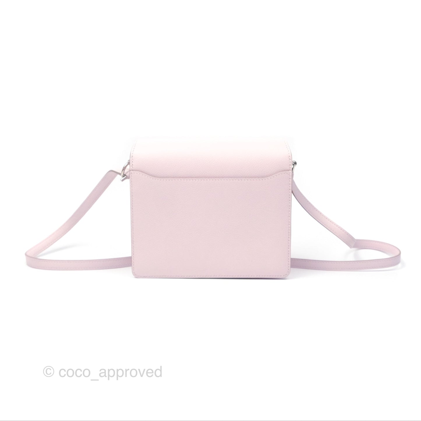 Hermès Roulis Mini 18 Mauve Pale Evercolor Palladium Hardware