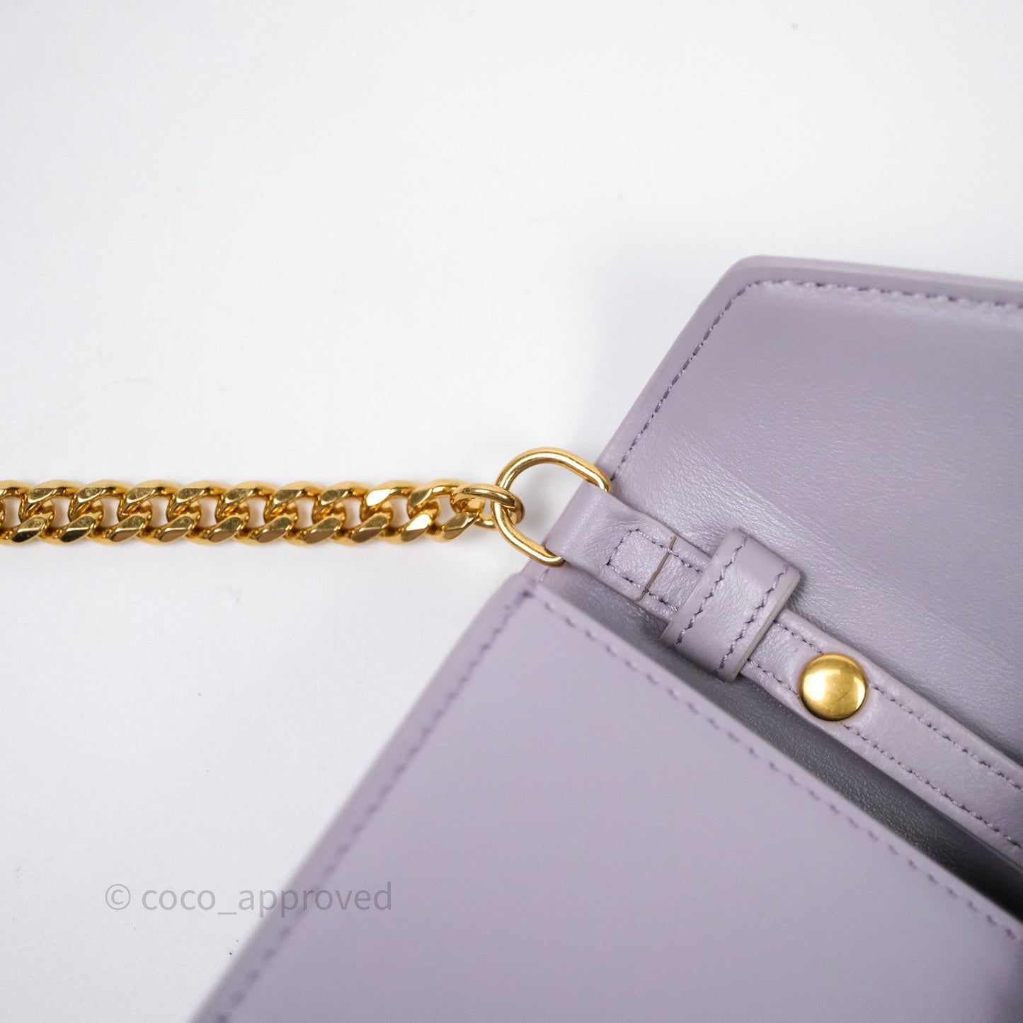 Celine Margo Wallet On Chain in Purple lavender Shiny Calfskin
