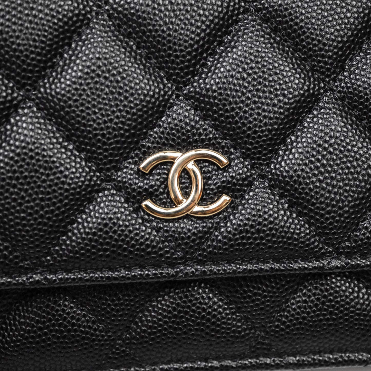Chanel Quilted WOC with Charms Black Caviar Gold Hardware
