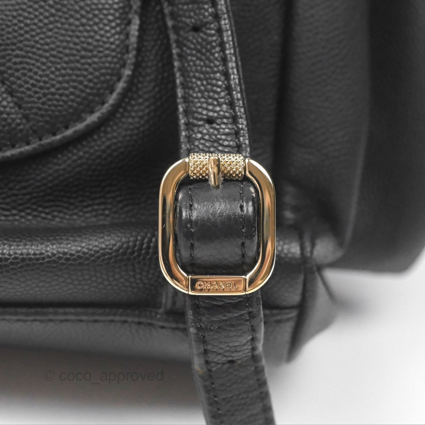Chanel Quilted Business Affinity Backpack Black Caviar Gold Hardware