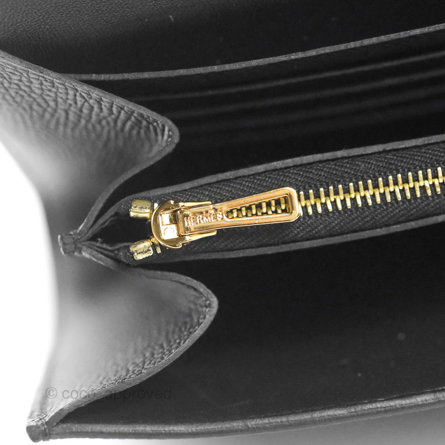 Hermès Constance Long To Go Wallet Black Epsom Gold Hardware
