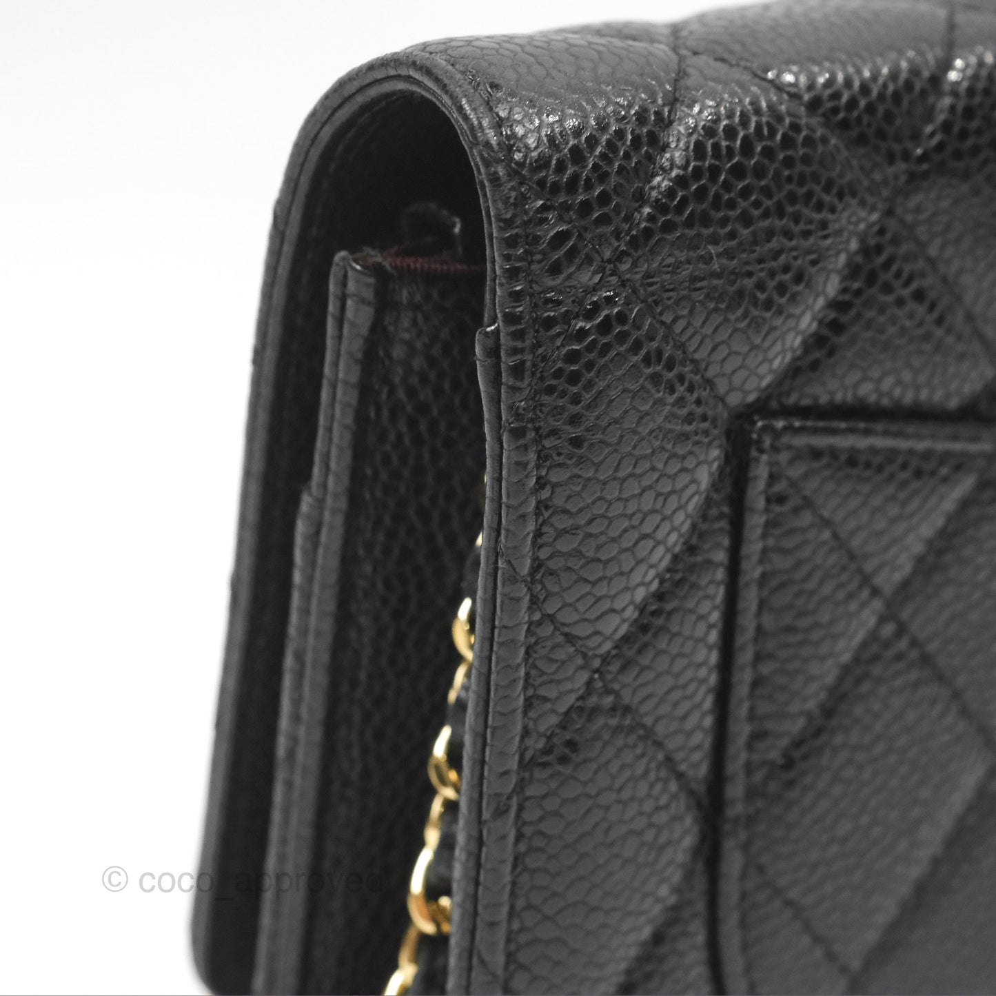 Chanel Quilted Classic Wallet On Chain WOC Black Caviar Gold Hardware