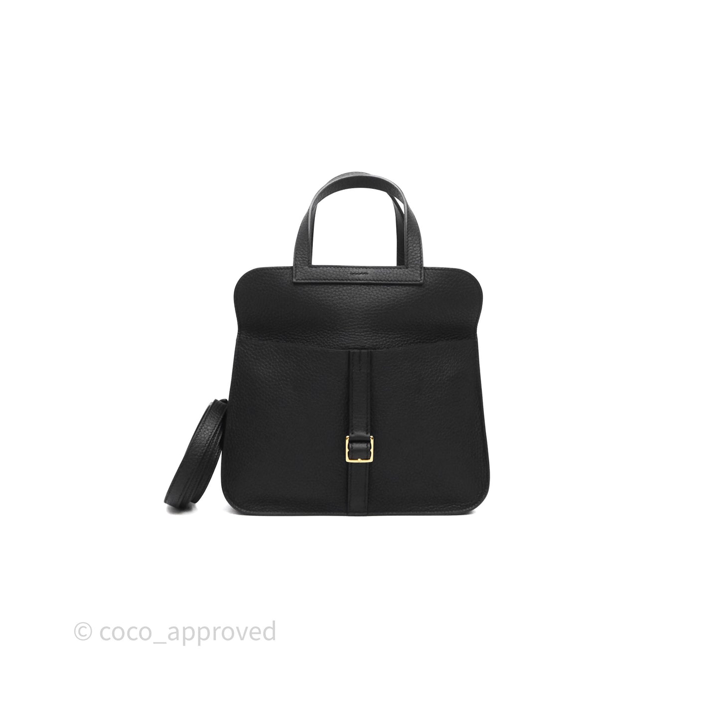 Hermès Halzan 25 Taurillon Clemence 89 Noir Gold Hardware