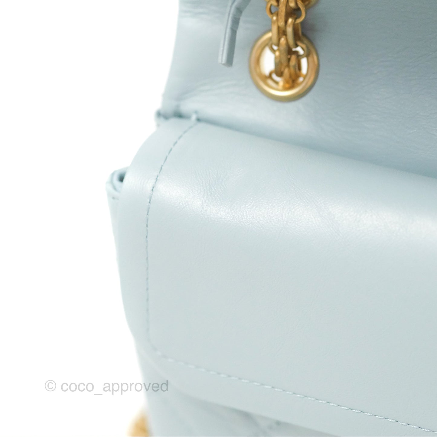 Chanel Reissue 226 Quilted Light Blue Aged Calfskin Gold Hardware