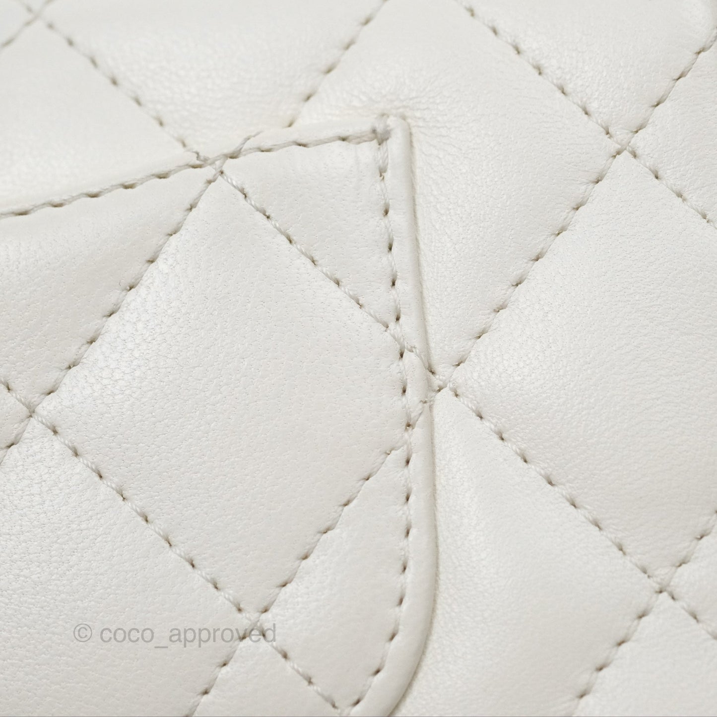 Chanel Top Handle Mini Flap Ivory White Lambskin Gold Hardware