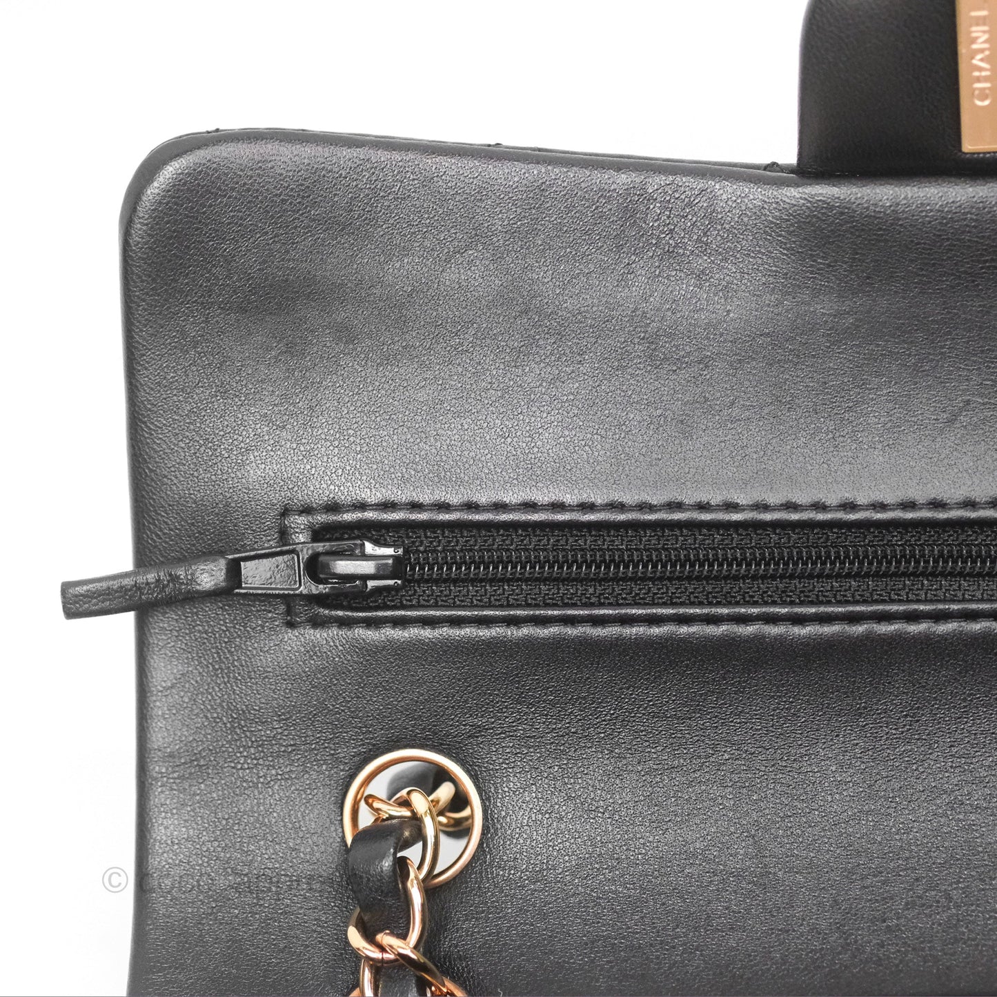 Chanel Small Classic Quilted Flap Black Lambskin Rose Gold Hardware