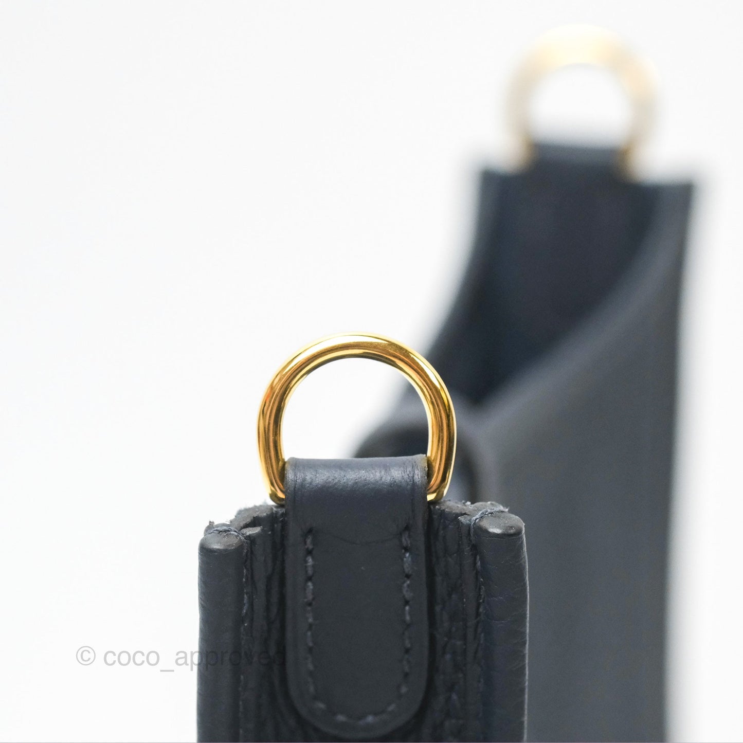 Hermès Mini Evelyne 16 Bleu Nuit 2Z/ Bleu Indigo 76 Clemence Gold Hardware