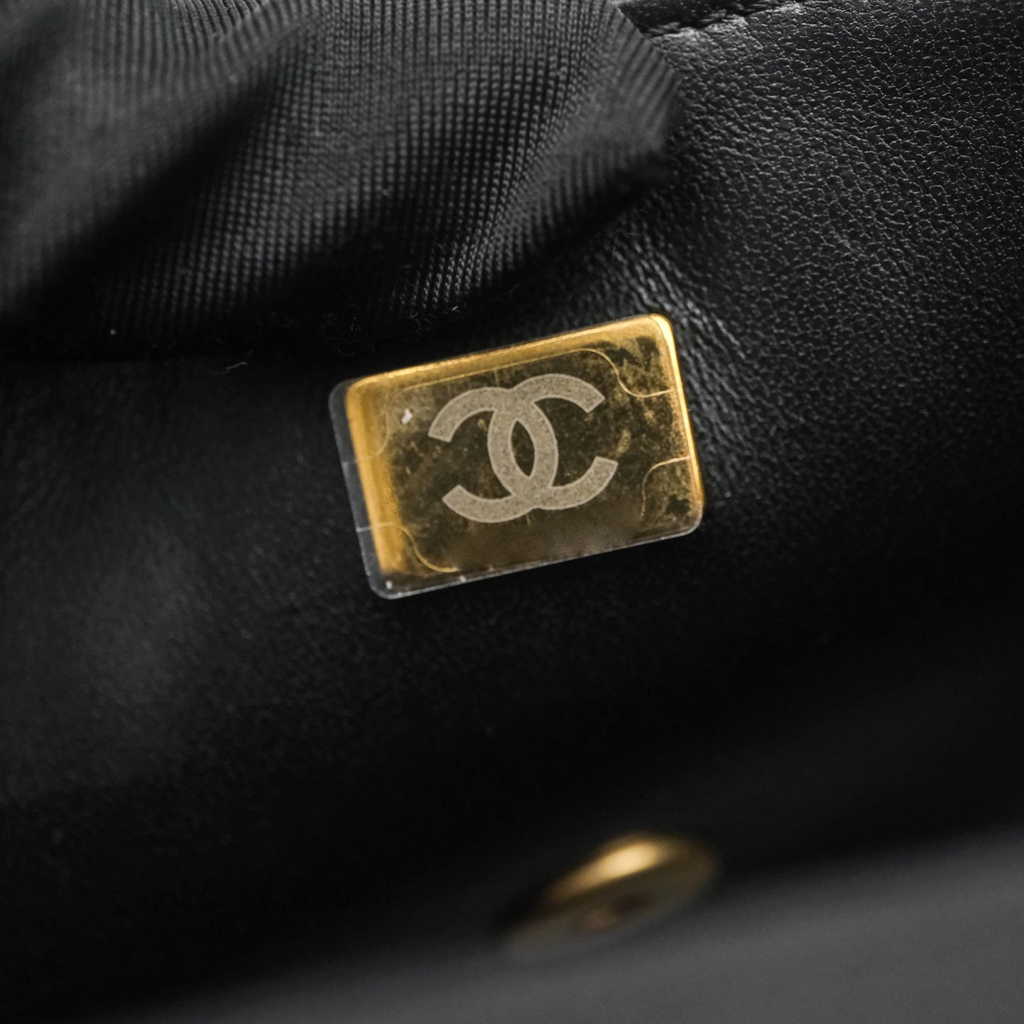 Chanel Top Handle Mini Rectangular Flap Bag Black Lambskin Aged Gold Hardware