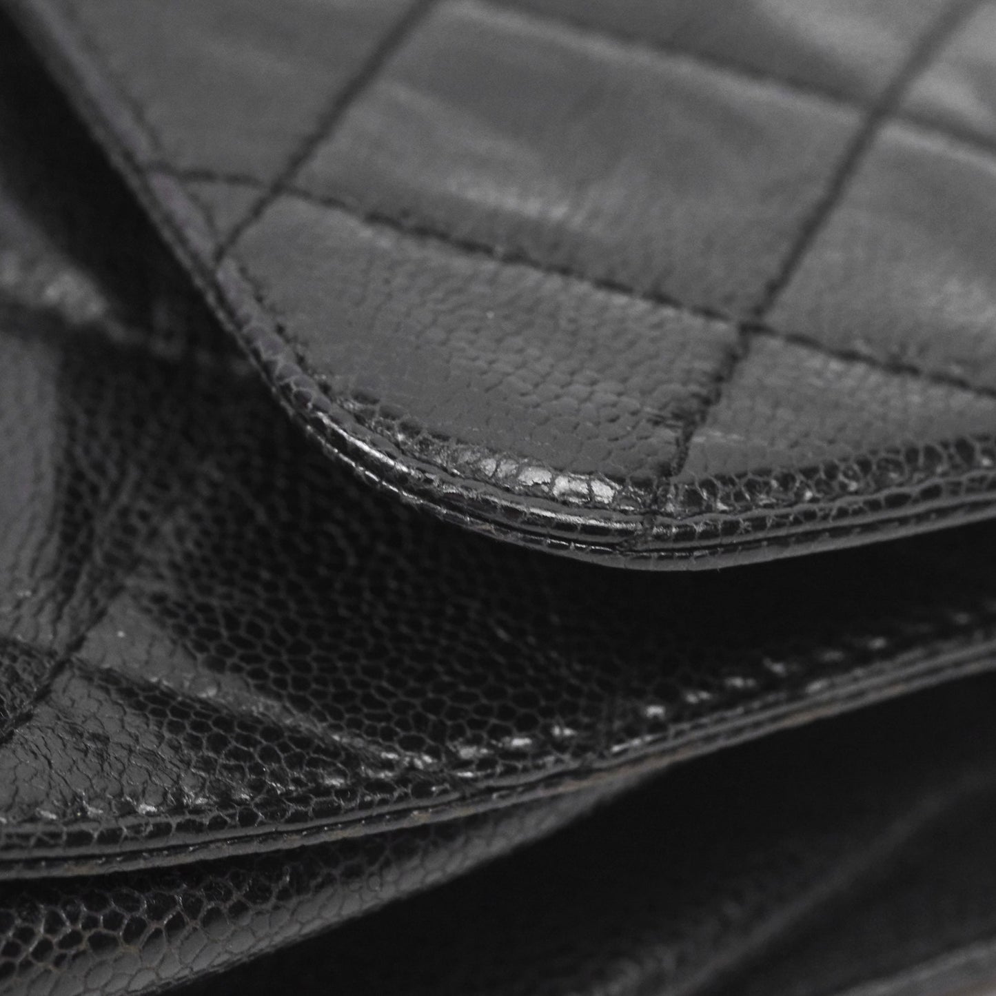 Chanel Quilted Single Flap Bag Soft Caviar Black Ruthenium Hardware