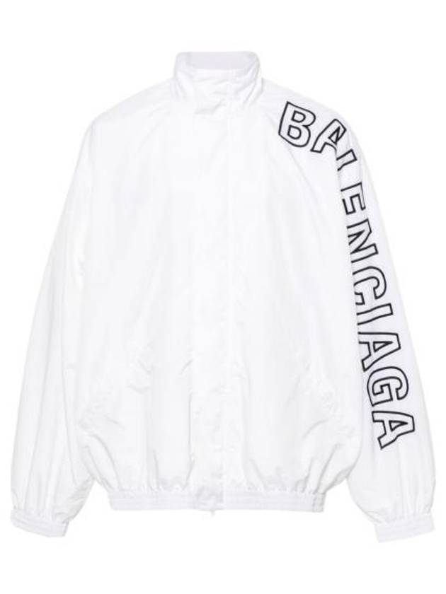 Luxury Balenciaga Embroidered Logo Track Jacket White