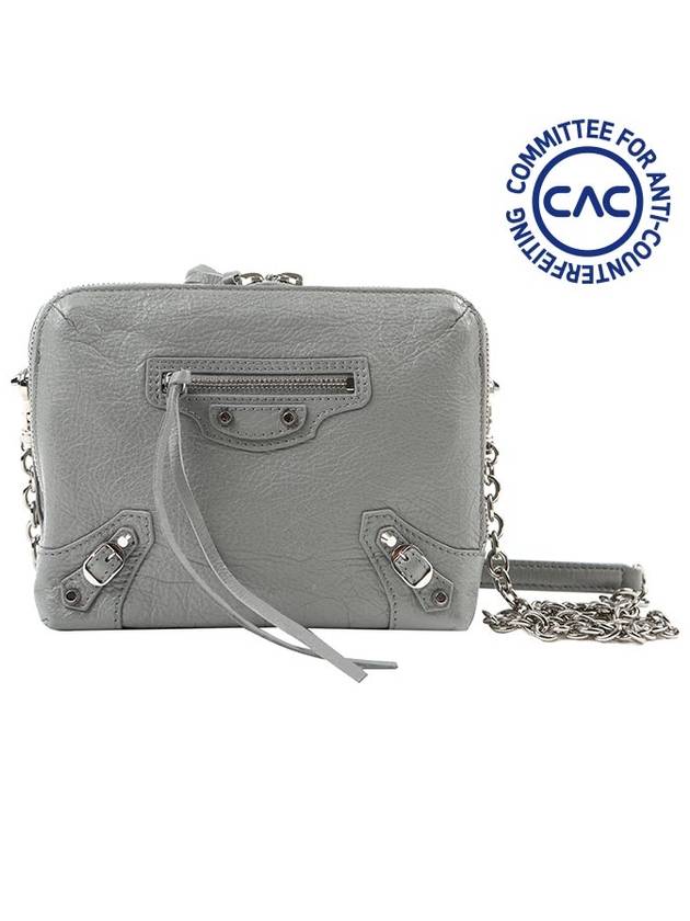 Luxury Balenciaga Classic Reporter Chain Cross Bag Grey