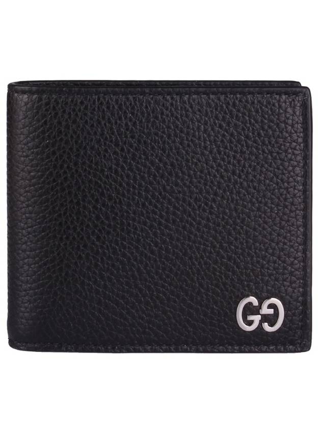 Luxury Gucci Trending 2025 GG Metal Logo Half Wallet Black