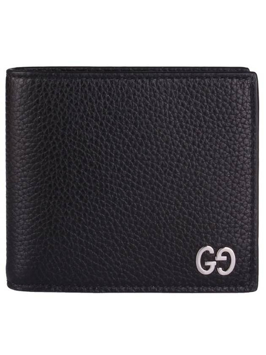 Luxury Gucci Trending 2025 GG Metal Logo Half Wallet Black