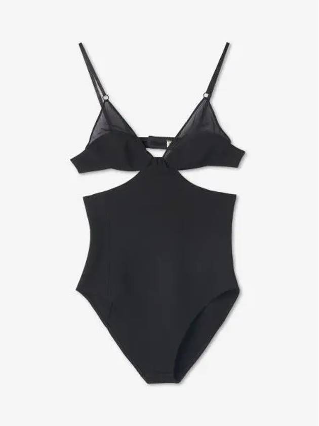 Luxury Saint Laurent Cut Out Body Suit Black