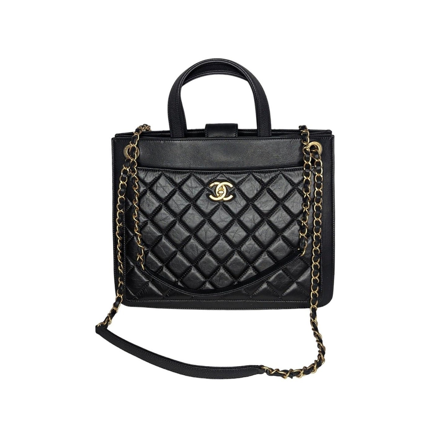Luxury Chanel bag 2019 CC Turn Lock Shopper Tote