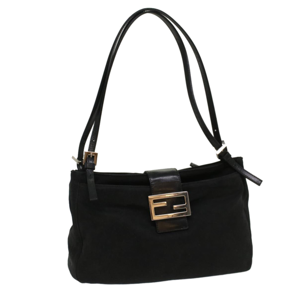 Luxury FendiMamma Baguette Shoulder Bag Nylon Black53012