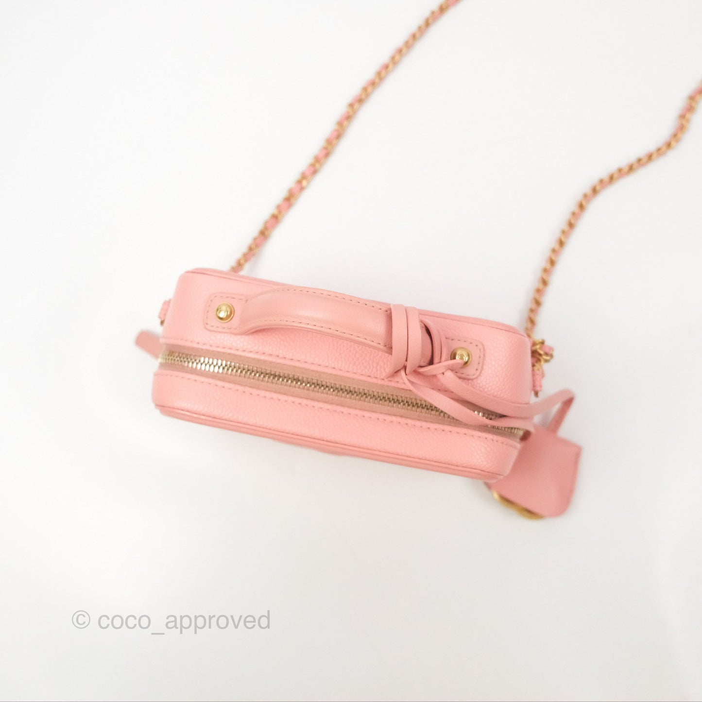 Chanel Quilted Small CC Filigree Vanity Case Dusty Pink Caviar Gold Hardware