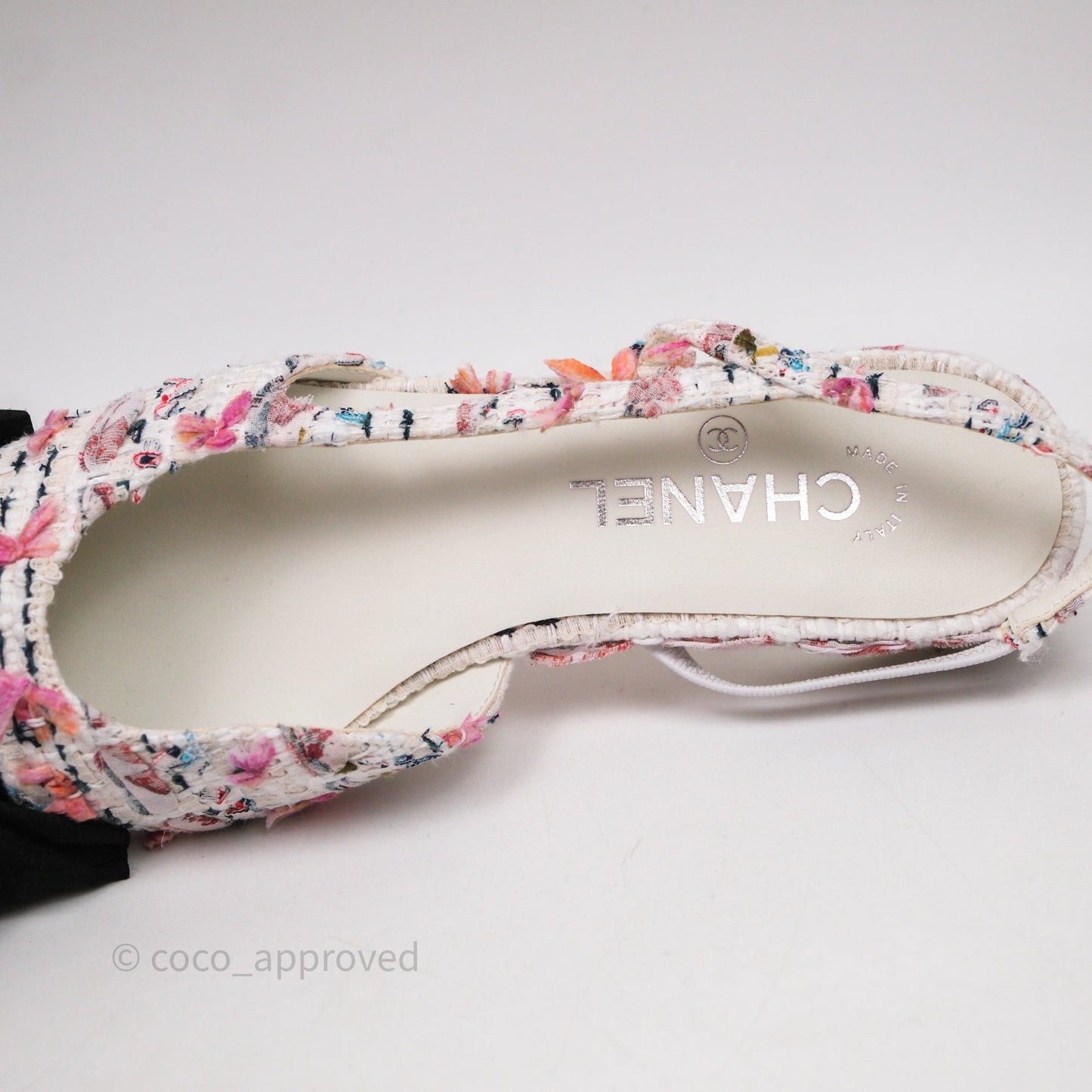 Chanel CC Slingback Flats Pink Tweed Size 39