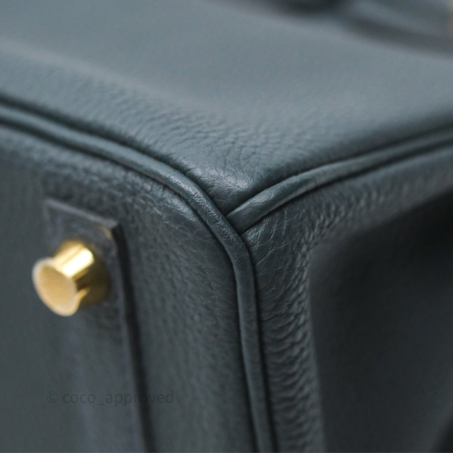 Hermès Birkin 25 Retourne Vert Rousseau V0 Togo Gold Hardware