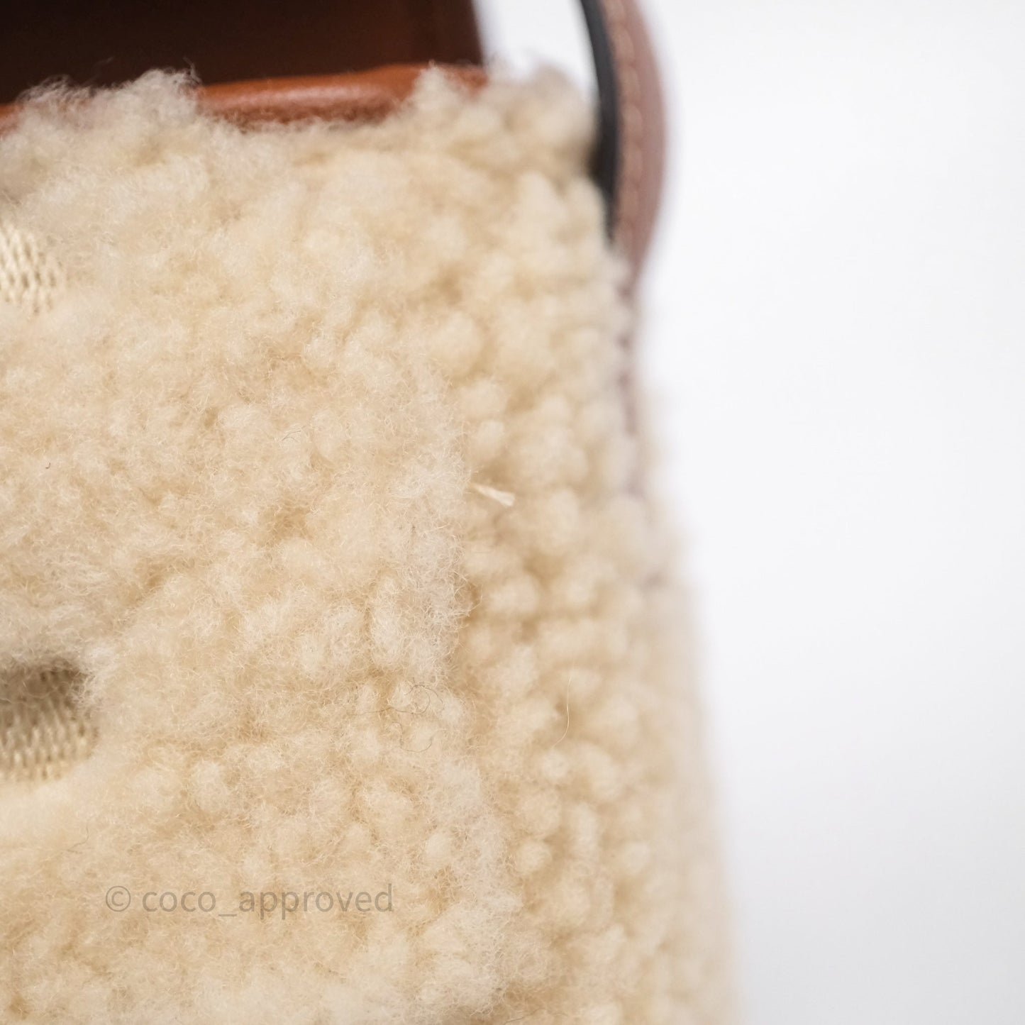 Celine Triomphe Shoulder Bag Beige Shearling