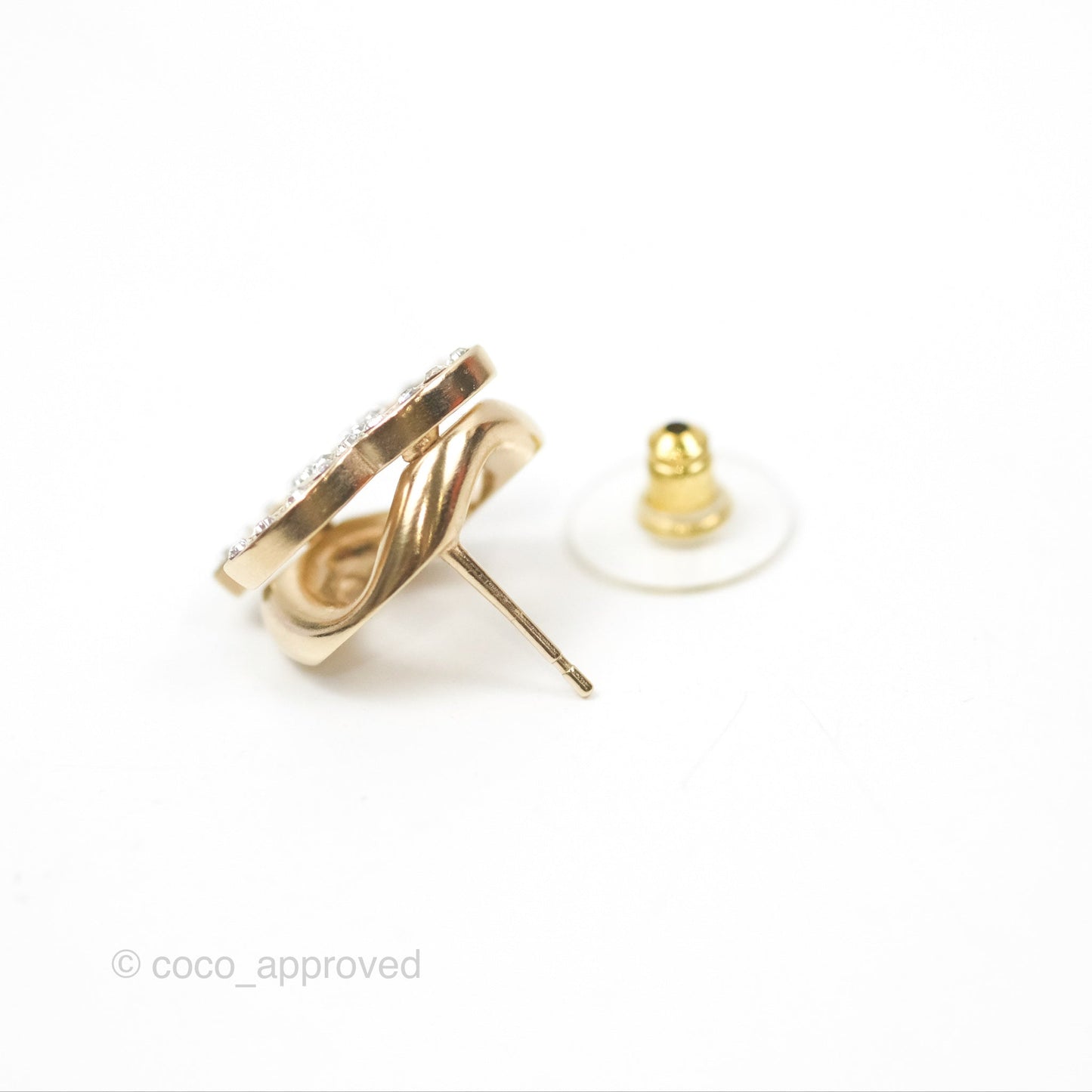 Chanel CC Crystal Gold Chain Earrings 22S