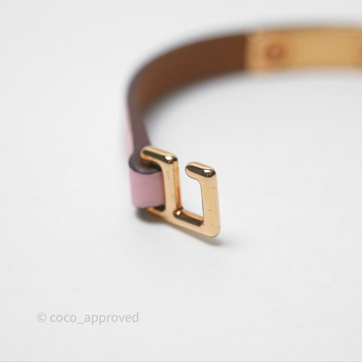 Hermès Rivale Mini Bracelet Rose Sakura 3Q Swift Rose Gold Hardware