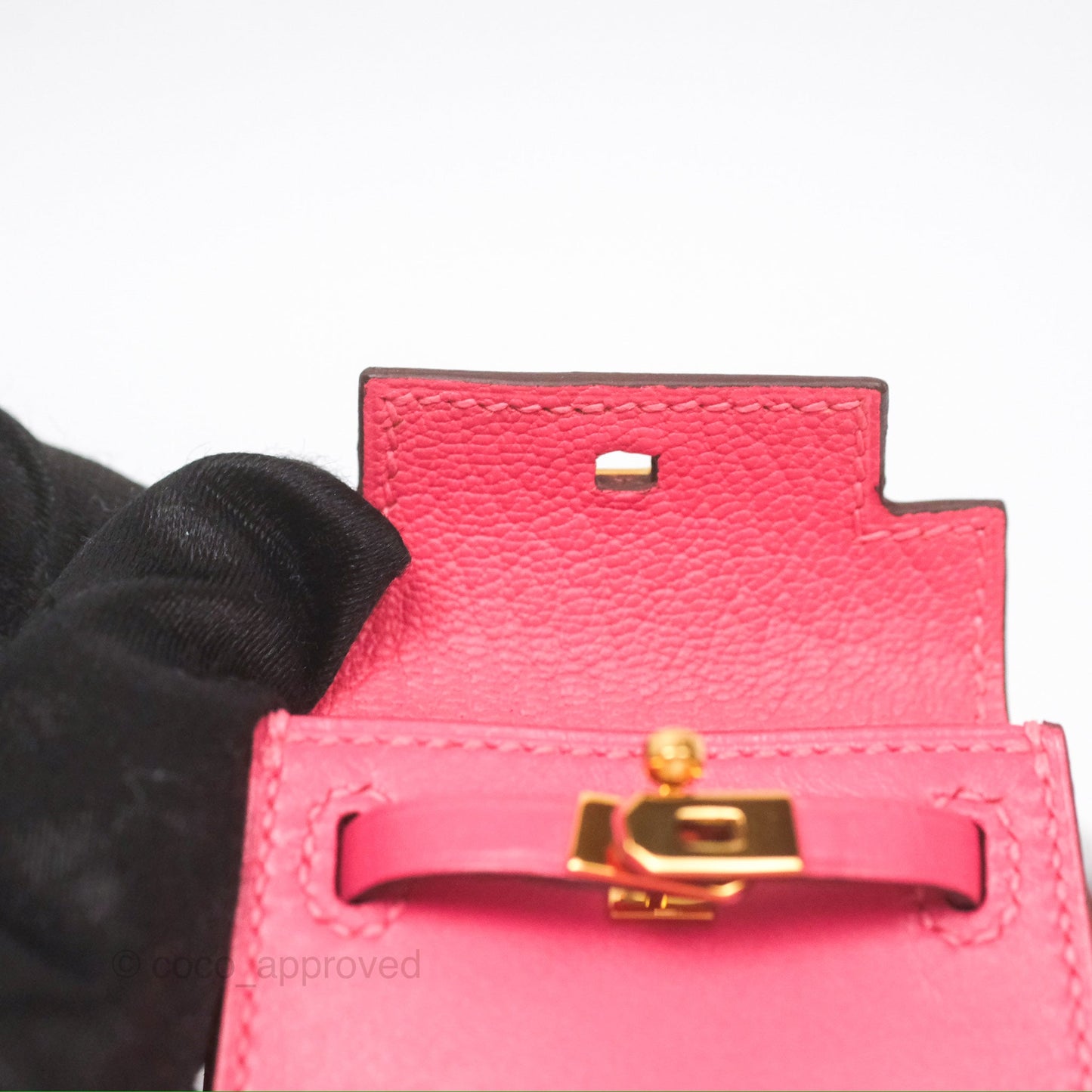 Hermès Kelly Twilly Around Bag Charm Pink Tadelakt Gold Hardware