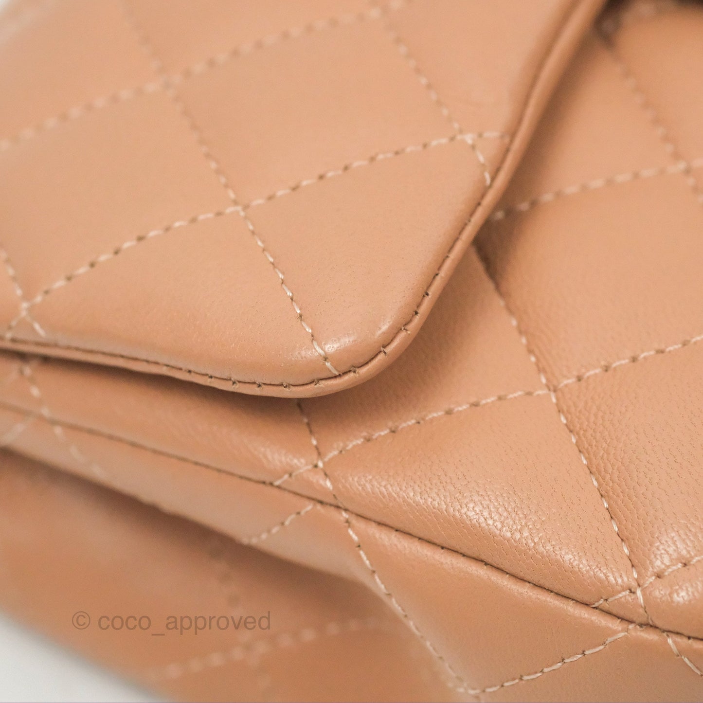 Chanel Mini Rectangular Quilted Beige Lambskin Silver Hardware
