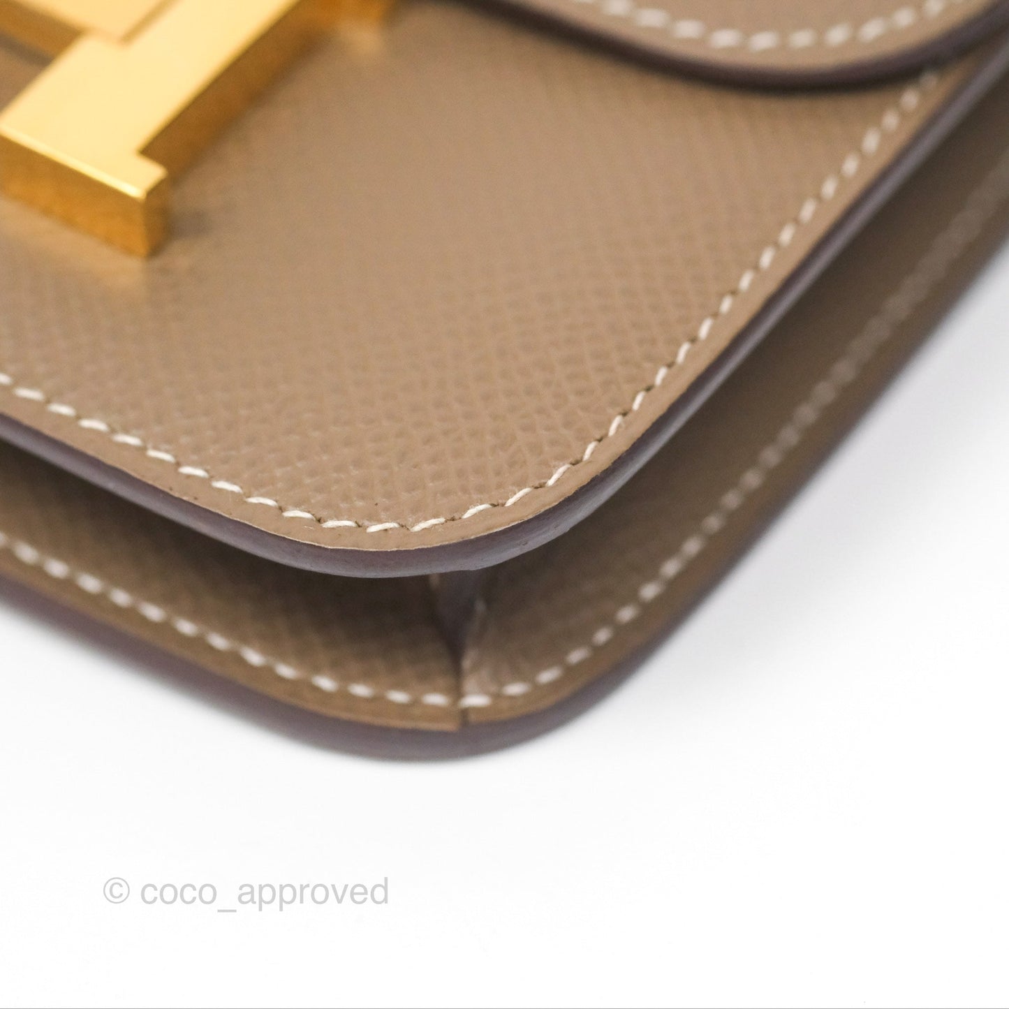 Hermès Constance Slim Wallet Etoupe Epsom Gold Hardware