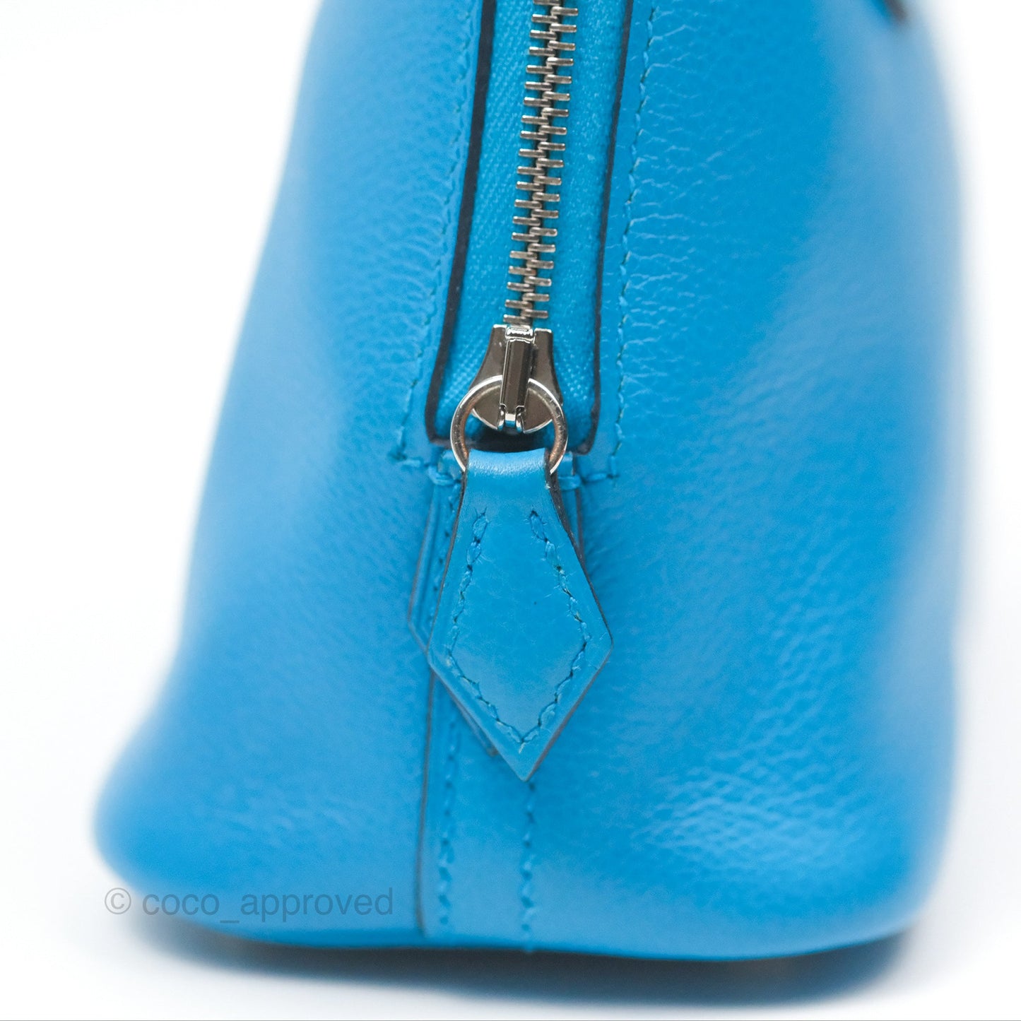Hermès Bolide Mini 1923 Bleu Frida Evercolor Palladium Hardware