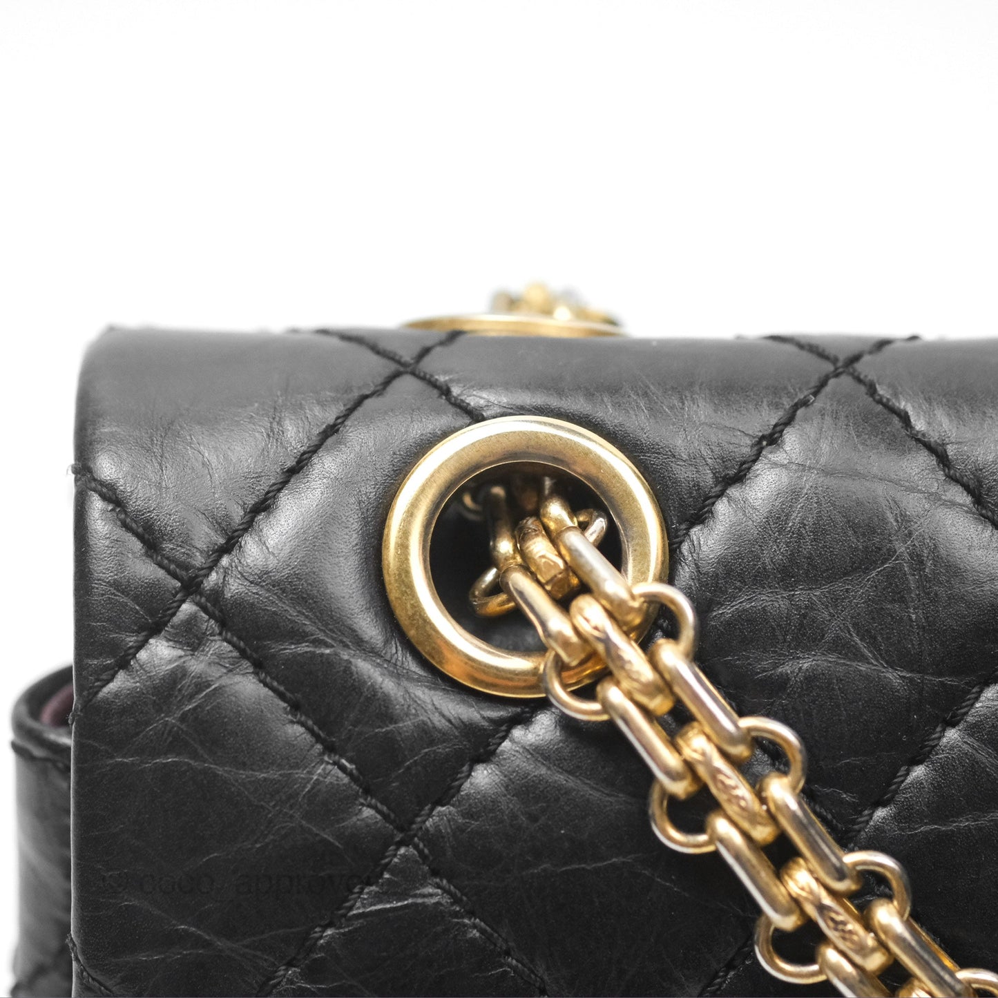 Chanel Reissue 225 Quilted Black Aged Calfskin Aged Gold Hardware