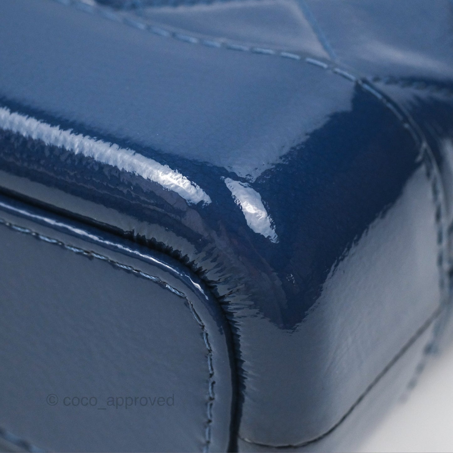 Chanel Small Gabrielle Hobo Blue Patent Goatskin Mixed Hardware
