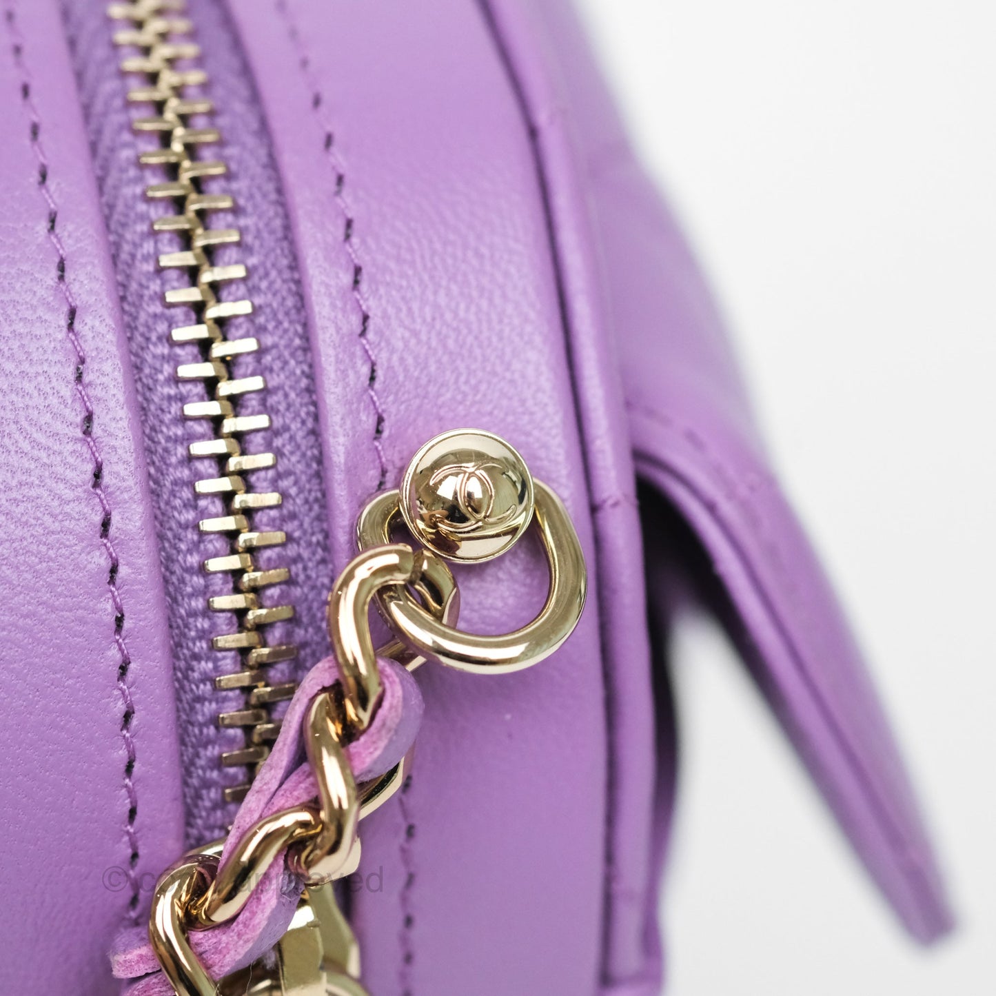 Chanel Small Heart Bag Purple Lambskin Gold Hardware 22S