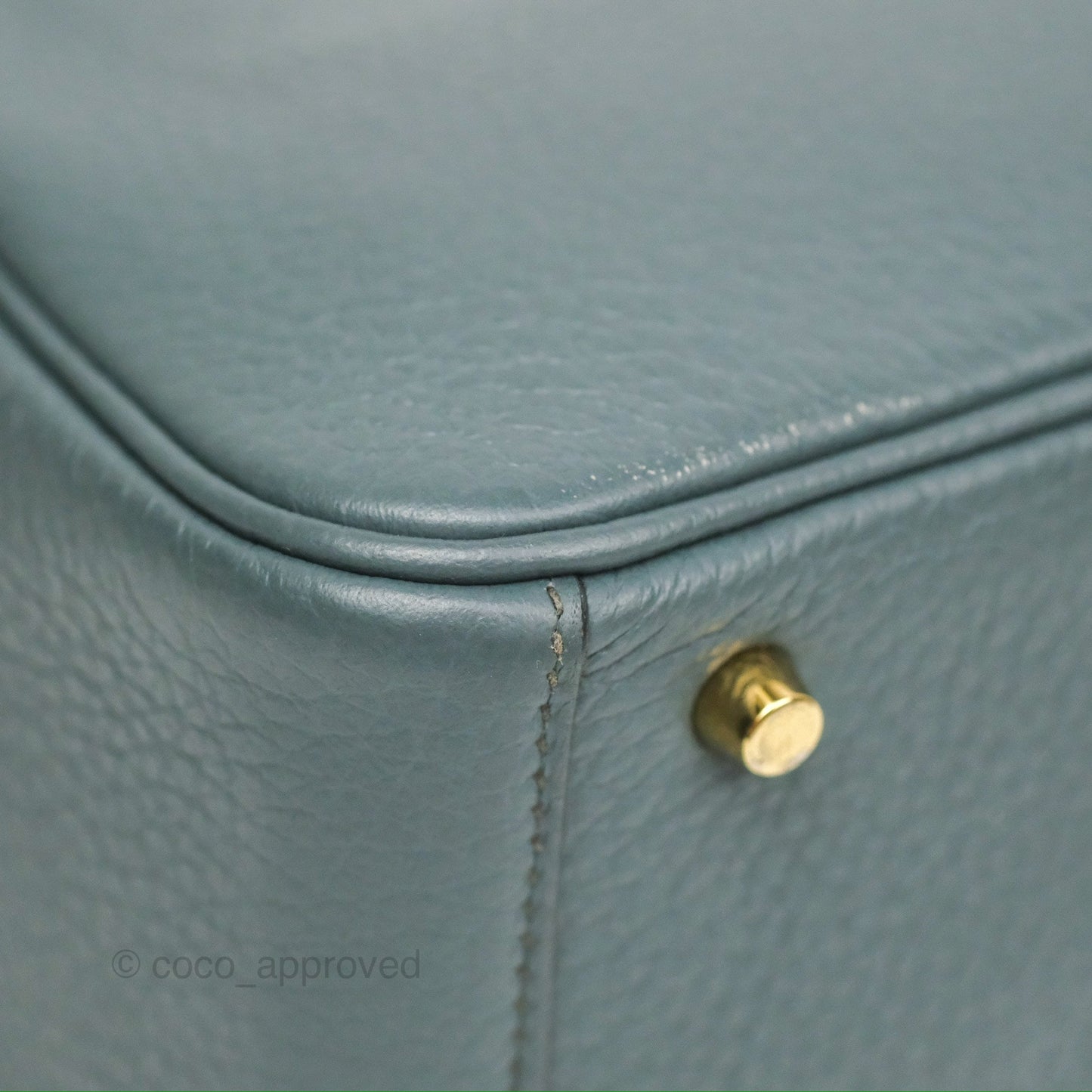 Hermès Mini Lindy 20 Bleu Orage Clemence Gold Hardware