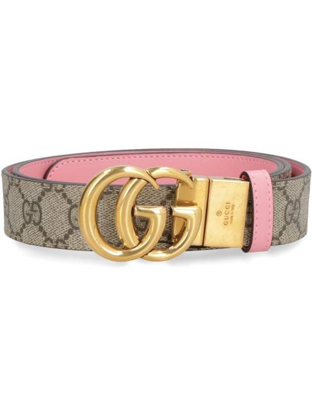 Luxury Gucci Trending 2025 GG Marmont Supreme Canvas Leather Reversible Belt Beige Ping