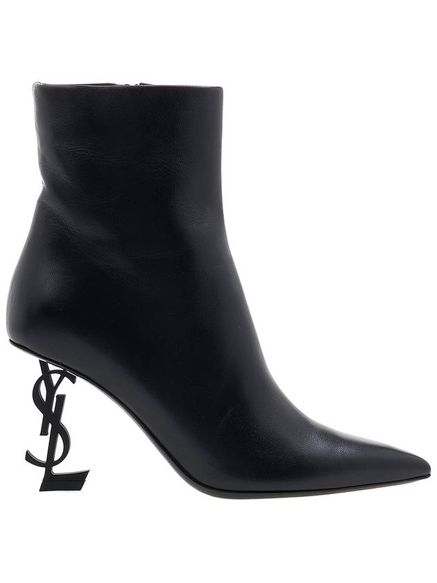 Luxury Saint Laurent Opyum Ankle Middle Boots Heel Black