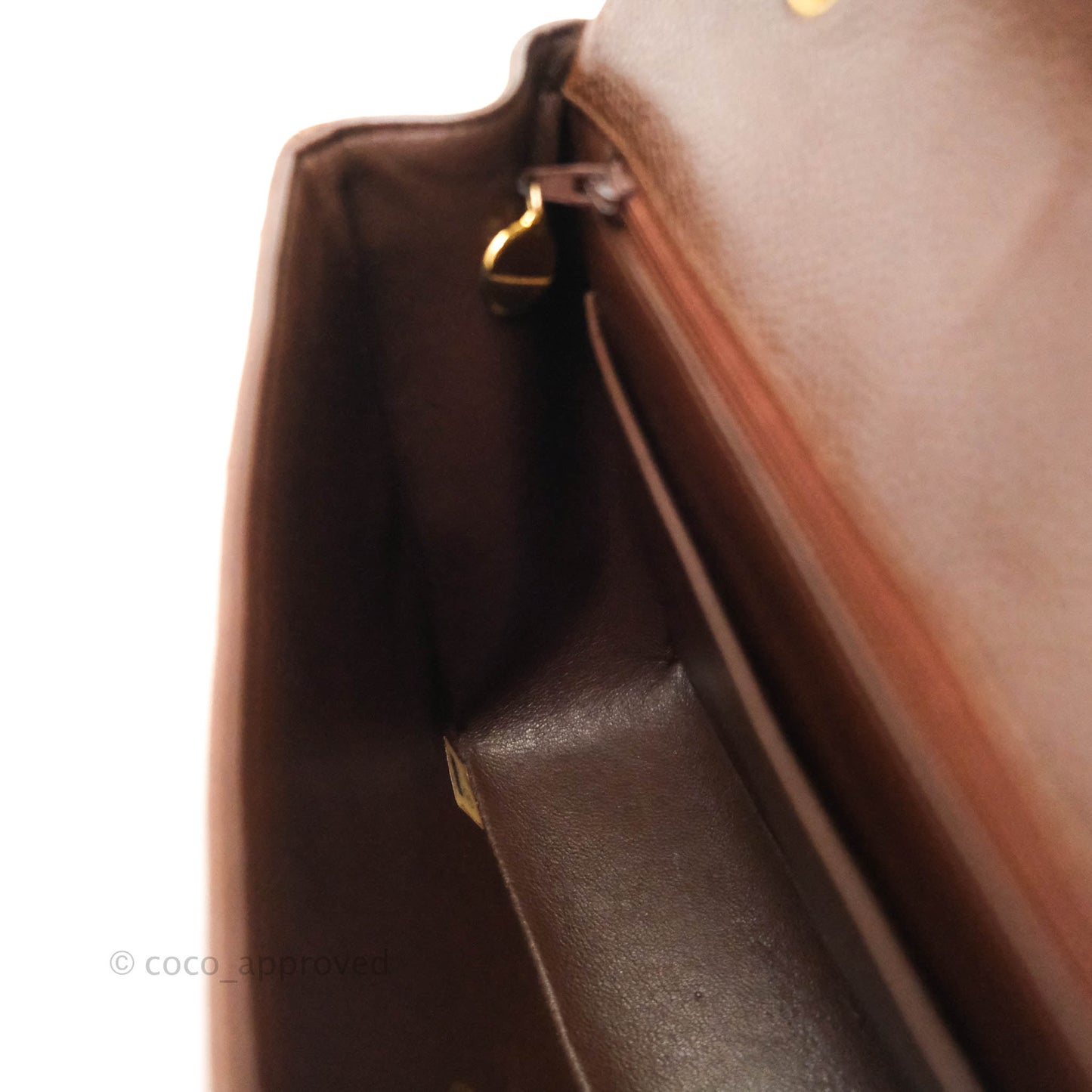 Chanel Vintage Caviar Chevron Flap Bag 24K Brown Gold Hardware