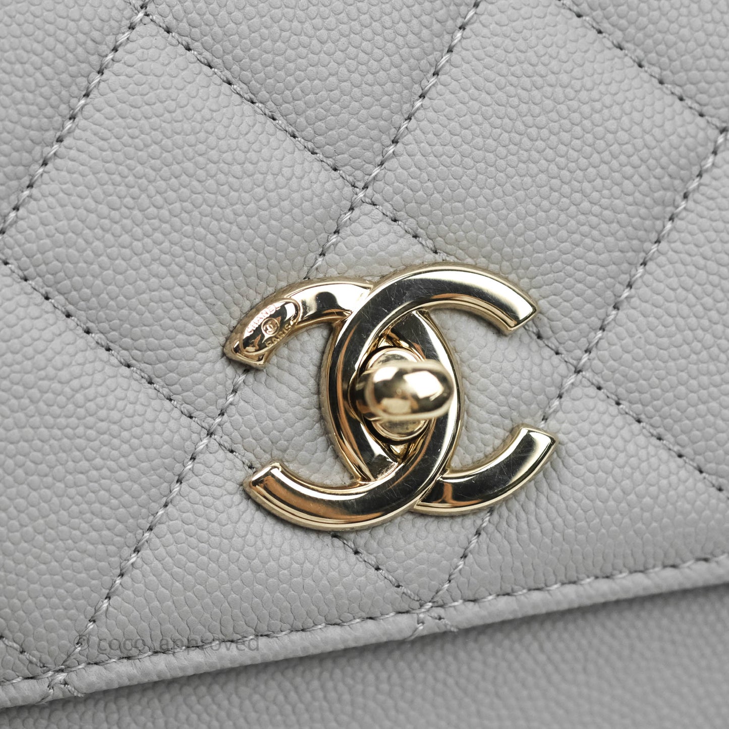 Chanel Quilted Small Business Affinity Flap Grey Caviar Gold Hardware