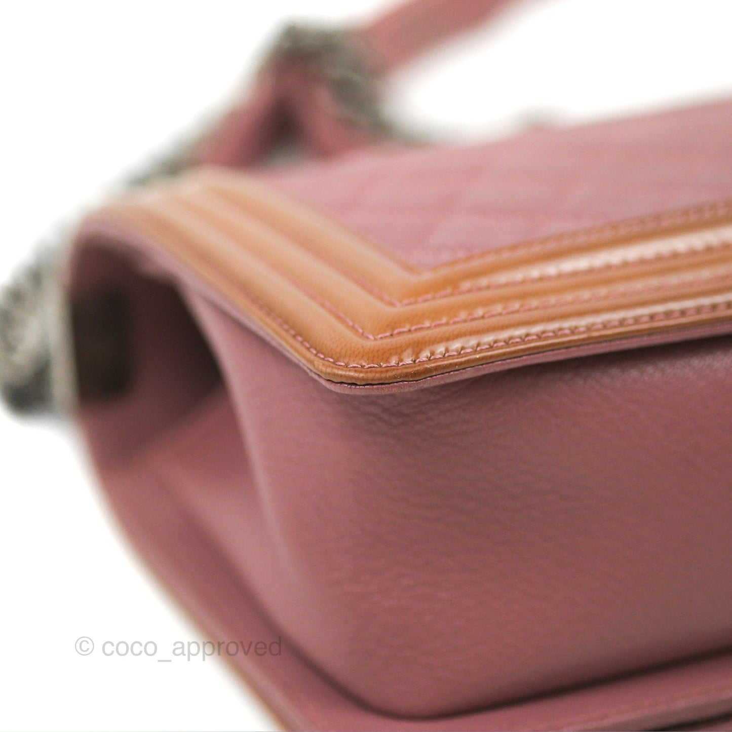 Chanel Quilted Medium Boy Plum Pink Calfskin Ruthenium Hardware