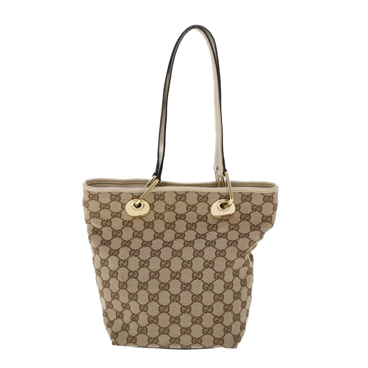 Luxury Gucci GG Canvas Tote Bag Beige White  53260