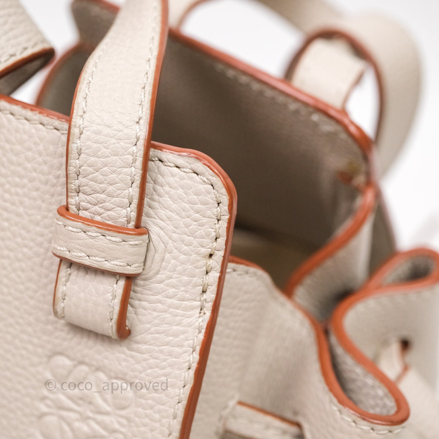 Loewe Mini Hammock Drawstring Light Ghost Calfskin