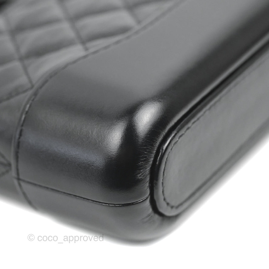 Chanel Gabrielle Clutch With Chain Aged Calfskin So Black