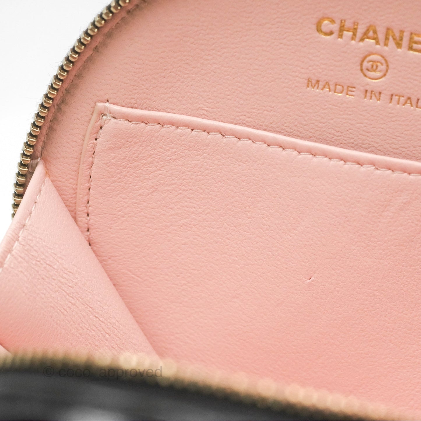 Chanel Mini Round Vanity Bag Handle With Care Black Glazed Lambskin 22C
