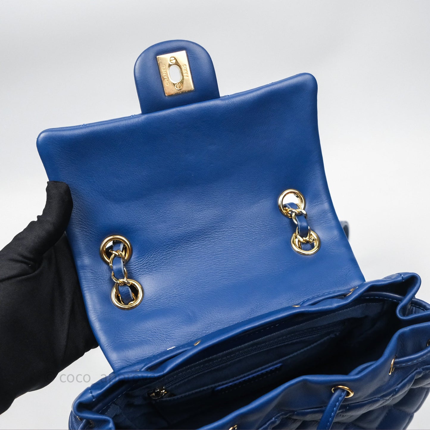 Chanel Quilted Small Urban Spirit Backpack Calfskin Navy Gold Hardware