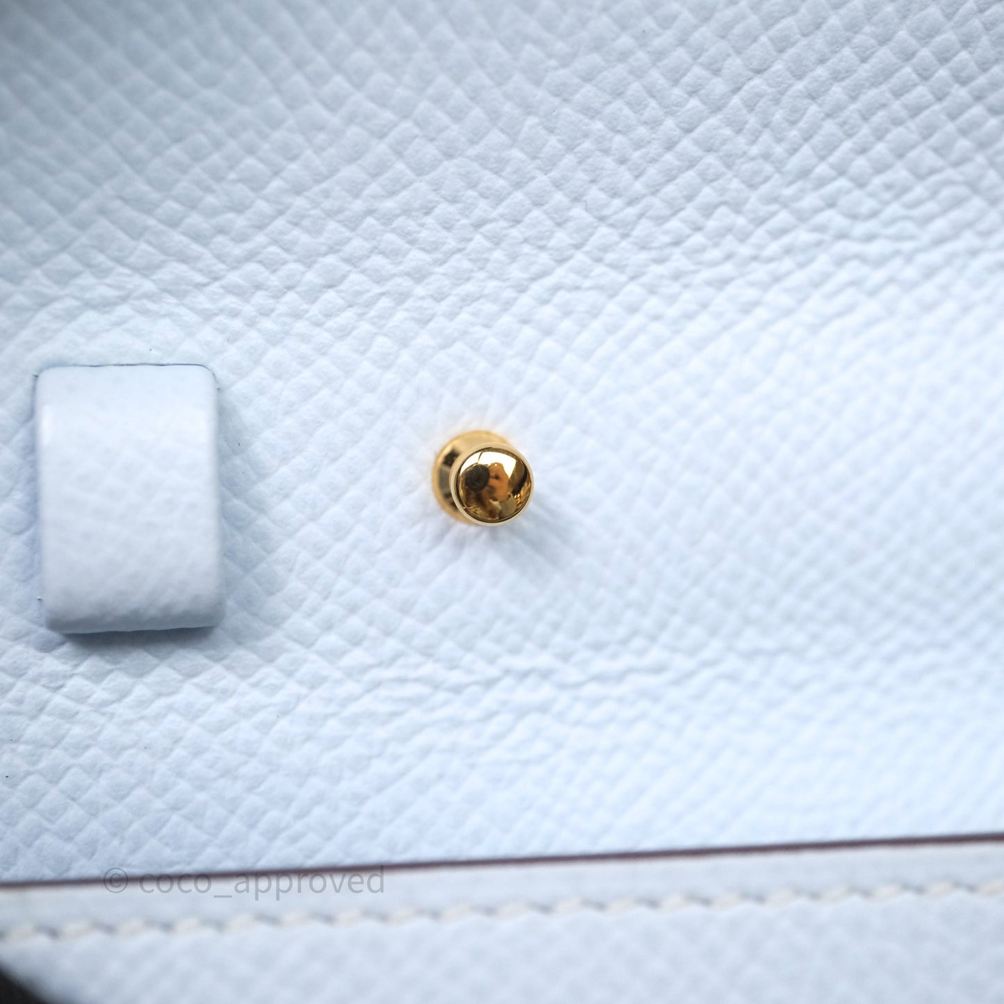 Hermes Kelly To Go Bleu Brume Epsom Gold Hardware
