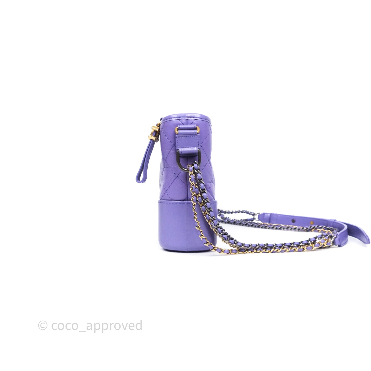 Chanel Quilted Medium Gabrielle Purple Aged Calfskin
