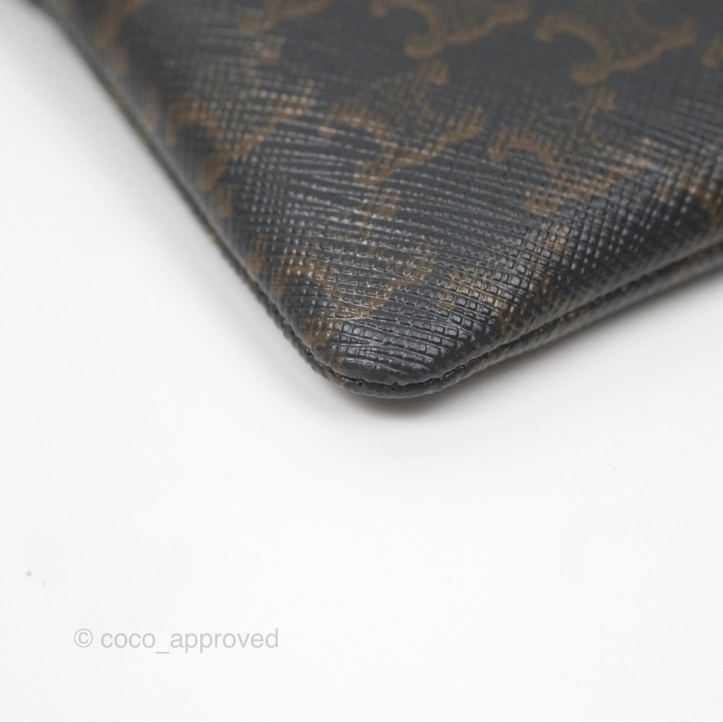 Celine Coin & Card Pouch Black Triomphe Canvas