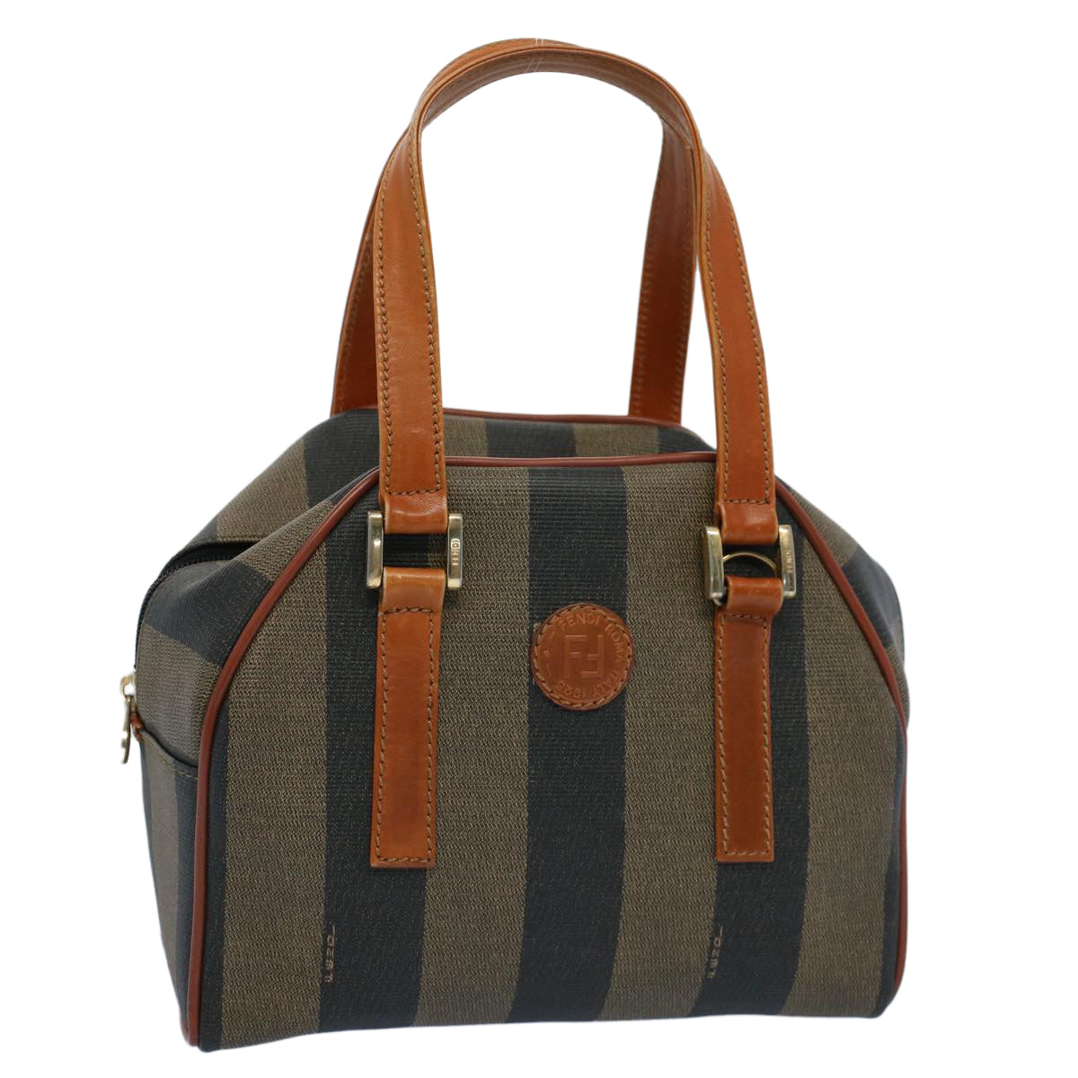 Luxury FendiPecan Canvas Hand Bag Brown Black53341