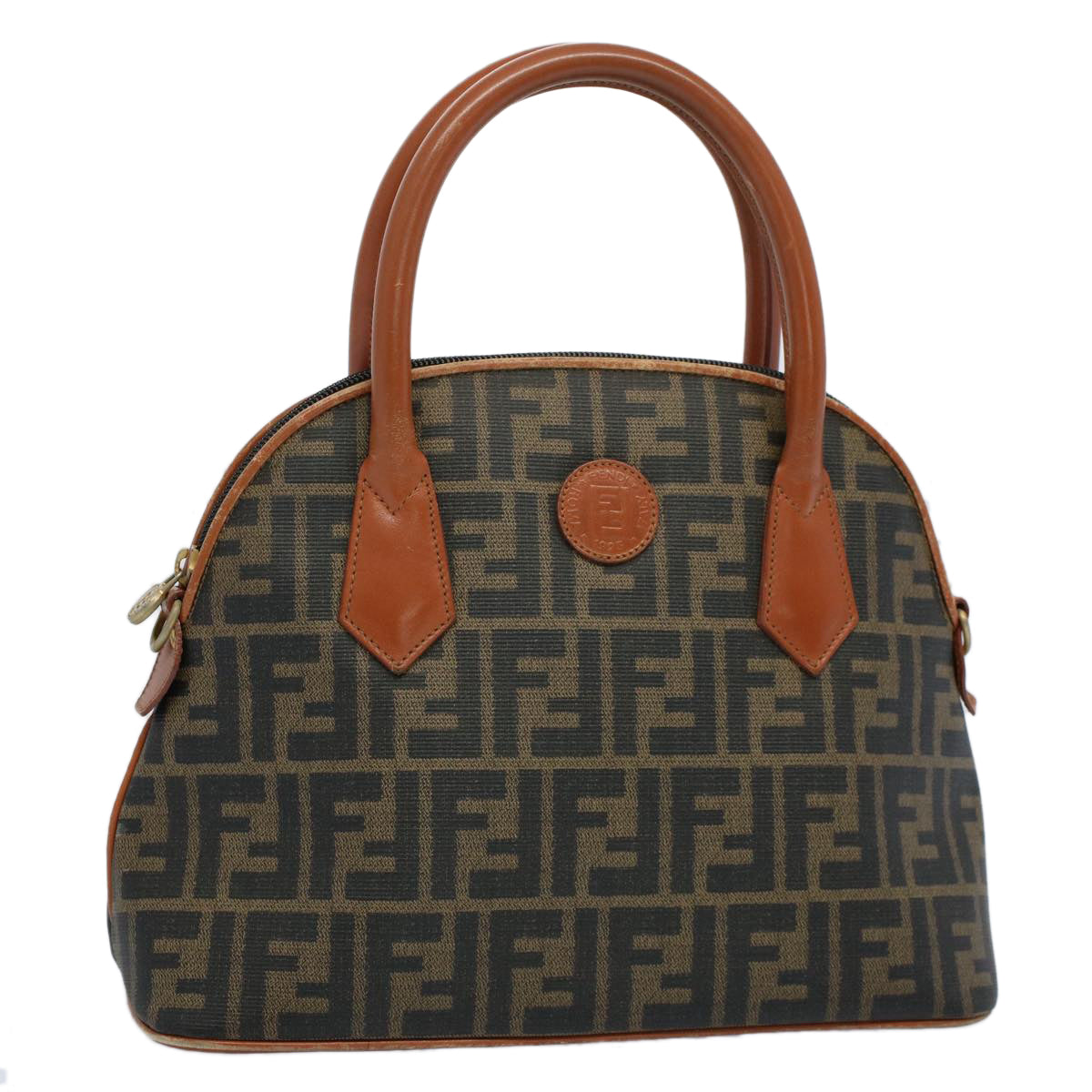 Luxury FendiZucca Canvas Hand Bag Black Brown53345