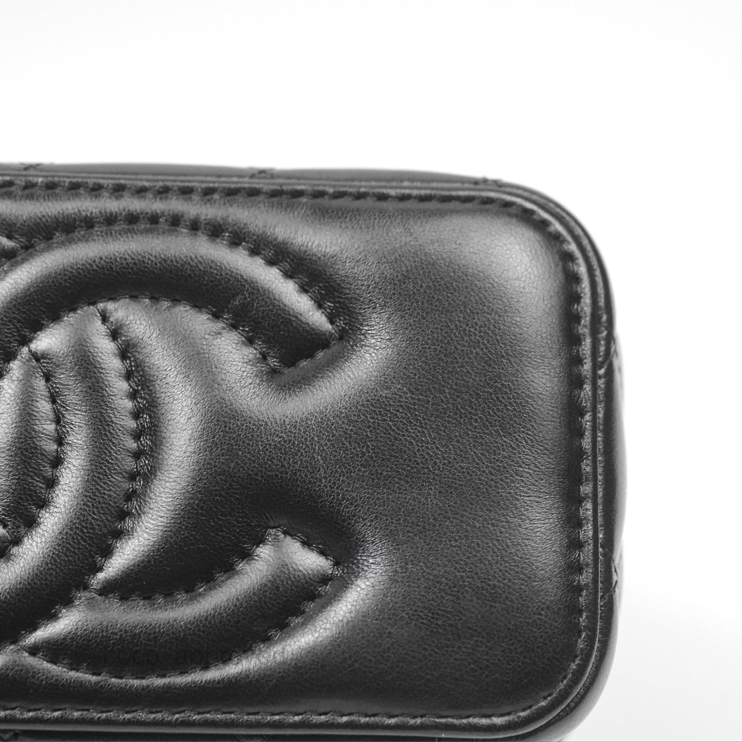 Chanel All Slide Vanity with Adjustable Chain Black Lambskin Aged Gold Hardware